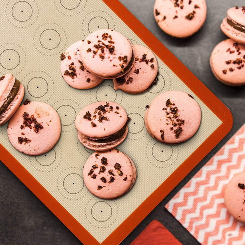 Silicone Baking Mats Set of 4(2 Half and 2 Quarter) Sheet Non Stick Reusable Silicone Pastry Baking Mat for Bake Pans & Rolling - Macaron Making Counter Mat, Dough Rolling Mat