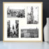 Golden State Art, 12x12 Gold Aluminum Metal Frame with Ivory Mat - Displays Four 4x6 Photos - Square Collage Frame - Real Glass, Sawtooth Hanger, Swivel Tabs - Wall Mounting, Landscape, Portrait