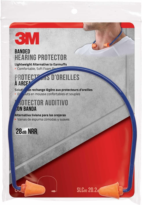 3M Safety Band Style Hearing Protector, Orange
