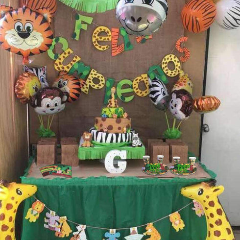 CIEOVO Zoo Jungle Animal Party Supplies - Serves 18 Guest Includes Party Plates, Spoons, Forks, Cups, Napkins Party Pack Perfect for Safari Animal Themed Birthday Shower Parties Decorations