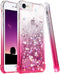 Ruky iPhone 6 6S 7 8 Case, iPhone SE 2020 Case, Glitter Gradient Quicksand Series Bling Liquid Floating TPU Bumper Cushion Protective Girls Women Phone Case for iPhone SE 2022 4.7", Gradient Pink