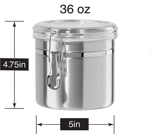 Oggi Food Storage Container, 36-Ounce, Stainless Steel