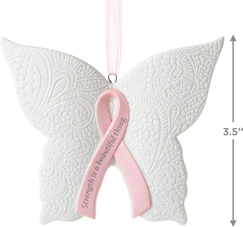 Hallmark Keepsake Christmas Ornament 2021, Strength is Beautiful Butterfly Benefiting Susan G. Komen, Porcelain