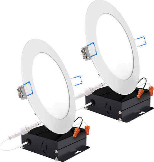 Sunco Lighting 6 Inch Slim LED Downlight with Junction Box, 14W=100W, 850 LM, Dimmable, 3000K Warm White, Recessed Jbox Fixture, Simple Retrofit Installation - ETL & Energy Star 2 Pack
