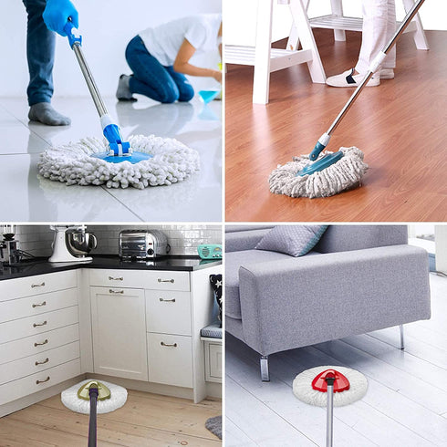 4 Pack EasyWring Spin Mop Refill - Mop Replacement Head,Microfiber Spin Mop Refills, Mop Easy Cleaning Floor Head Mop,Mops Head for Floor Cleaning