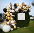 Beaumode DIY Black Gold White Organic Balloon Garland Arch Kit for Birthday Baby Shower Bridal Shower Countdown Wedding Graduation New Year Black -Tie Party Backdrop Decoration