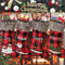 ZLLQIMENG 4 Pack Christmas Stockings Buffalo Plaid 18 inches Large Xmas Stocking Embroidery with Faux Fur Cuff for Family Kid Holiday Party Christmas Decoration