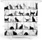 DESIHOM Funny Cat Shower Curtain Animal Black and White Shower Curtain Cartoon Fun Novelty Shower Curtain Polyester 72x72 Inch