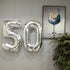 50th Birthday Party Decorations Black and White for Men Boys, Black HAPPY BIRTHDAY Banner with Silver Number Foil Balloons for 50 Decor