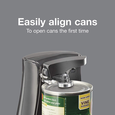 Proctor Silex Power Electric Automatic Can Opener with Knife Sharpener, Twist-off Easy-Clean Lever, Cord Storage, Black (75217F) 7.9" x 4.8" x 5"