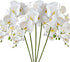 HinyoCo 5 Pcs Artificial Phalaenopsis Flowers Artificial Orchid Flowers 32 Inch Stem Plants for Home Wedding Decoration