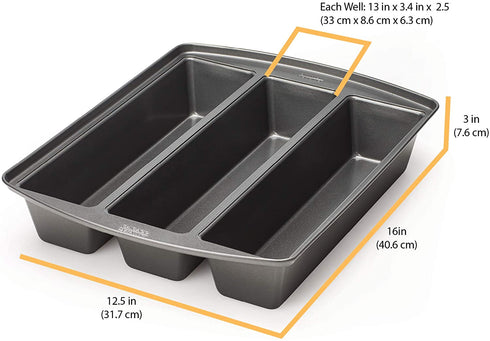 Chicago Metallic - 26783 Chicago Metallic Professional Lasagna Trio Pan, 12 by 16 by 3", Silver
