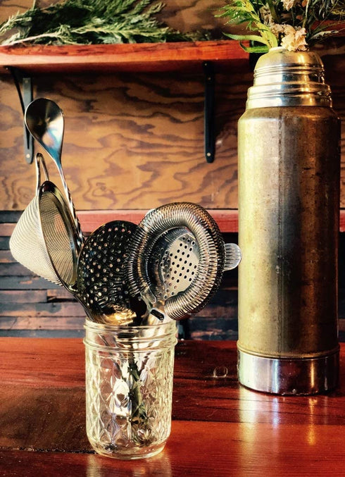 TheBarsentials Cocktail Strainer Set Stainless Steel Bar Tool with Stirring Spoon - Hawthorne Strainer, Julep Strainer, Fine-Mesh Strainer/Sifter