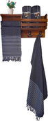 Ray Silver Premium Turkish Beach Towel 100% Cotton-Quick Dry Turkish Bath Towel 71?x40?(100x180 cm)-Prewashed Peshtemal Blanket-Thin Light Weight Travel SPA Pool Bath Beach Gym Pool (Black/Grey)