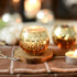 Votive Candle Holders, Set of 12, Mercury Glass Tealight Candle Holder , Perfect Centerpieces for Wedding, Party, Home Decor (Gold)