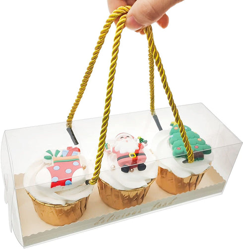 LASOA Mother's Day Clear Favor Box Treat Box Gable box with Cardboard, Pastry Cookies Candy Boxes for Birthday, Party Favor,Thanksgiving,Baby Shower,Wedding,10Pack, 9x3x3 Inches