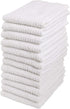 Bar Mop Cleaning Kitchen Dish Cloth Towels,100% Cotton, Machine Washable, Everyday Kitchen Basic Utility Bar Mop Dishcloth Set of 12, White