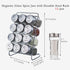 12-Jar Spice Rack, Adjustable Pour Holes Stainless Steel Lid, Seasoning Bottle Organizer for Kitchen Cabinet, Countertop, Plastic-free, Dishwasher Safe