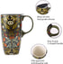 TZSSP Coffee Ceramic Mug Porcelain Latte Tea Cup With Lid 17oz. Green