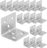 64Pcs Stainless Steel Corner Brace, 1.5x1.2 Small Corner Brackets, Heavy Duty 90 Degree Internal Angle Brackets, L Shape Brackets Joint Fastener for Wood Furniture Board Window Cabinet Table