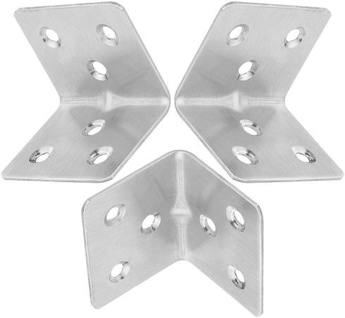 64Pcs Stainless Steel Corner Brace, 1.5x1.2 Small Corner Brackets, Heavy Duty 90 Degree Internal Angle Brackets, L Shape Brackets Joint Fastener for Wood Furniture Board Window Cabinet Table