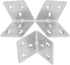 64Pcs Stainless Steel Corner Brace, 1.5x1.2 Small Corner Brackets, Heavy Duty 90 Degree Internal Angle Brackets, L Shape Brackets Joint Fastener for Wood Furniture Board Window Cabinet Table