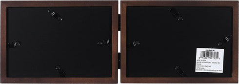Malden International Designs Dark Walnut Concept Wood Picture Frame, Double Horizontal, 2-4x6, Walnut