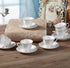 GuangYang 12 Pieces (Tiny Style) Mini Porcelain Espresso Cups with Saucers - 2.8 Ounce Coffee Cup and Saucer set of 6 ,80cc,White