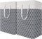 HomeHacks Laundry Baskets, 2-Pack Laundry Hamper with Long Handles, Collapsible Waterproof Clothes Hamper, Durable Tall Laundry Bin, Clothes Hamper for Bedroom, Bathroom, College Dorm, Dirty Clothes, Toys, 75L Grey