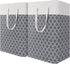 HomeHacks Laundry Baskets, 2-Pack Laundry Hamper with Long Handles, Collapsible Waterproof Clothes Hamper, Durable Tall Laundry Bin, Clothes Hamper for Bedroom, Bathroom, College Dorm, Dirty Clothes, Toys, 75L Grey