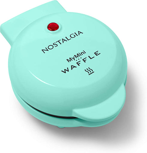 Nostalgia MyMini Personal electric waffle maker compact size 5 inch non-stick for kitchens, campers and more