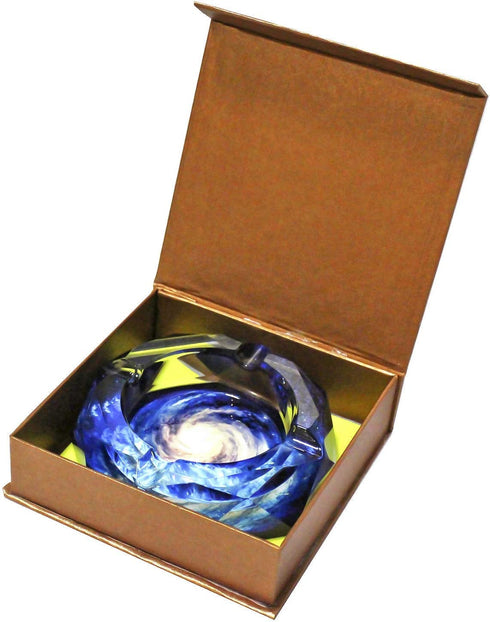 Senliart Crystal Weed Ashtray for Cigarettes, Beautiful Ash Tray, Outdoors & Indoors 4.5" (Starry2)