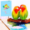 Liif 50th Lovebird Anniversary 3D Greeting Pop Up Card, Happy 50th Anniversary Wedding Card & Gift - For Husband, Wife, Parents, Couple, Grandparents | With Message Note & Envelop | Size 7" x 5"