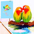 Liif 50th Lovebird Anniversary 3D Greeting Pop Up Card, Happy 50th Anniversary Wedding Card & Gift - For Husband, Wife, Parents, Couple, Grandparents | With Message Note & Envelop | Size 7" x 5"