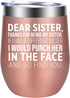Sisters Gifts from Sister, Brother - Mothers Day Gifts for Sister - Sister Gifts for Women - Funny Birthday Wine Gifts for Little, Big Sister, Soul Sister, Sister in Law - GSPY Sister Wine Tumbler Cup