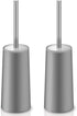 IXO Toilet Brush and Holder, 2 Pack Toilet Brush with 304 Stainless Steel Long Handle, Toilet Bowl Brush for Bathroom Toilet-Ergonomic, Elegant,Durable (Grey)