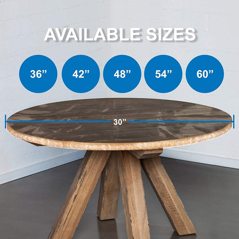 Sorfey Heavy Duty, Waterproof, Clear, Elasticized, Vinyl Tablecloth Cover. Protect Your Tables. Great for Indoor and Outdoors Stretched to Fit 48 Inch Round Table