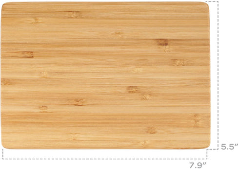 BambooMN Bulk Wholesale Premium Bamboo Cheese, Serving & Cutting Board - Small - 7.9" x 5.5" x 0.4" - 3 pcs