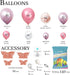 Soonlyn Baby Shower Decorations for Girl 140 Pcs Pink Balloon Garland with Butterfly Stickers 18 In 12 In 10 In 5 In Lilac Purple Chrome Rose Gold Confetti Balloon Arch Kit for Girl Birthday Party Bridal Shower