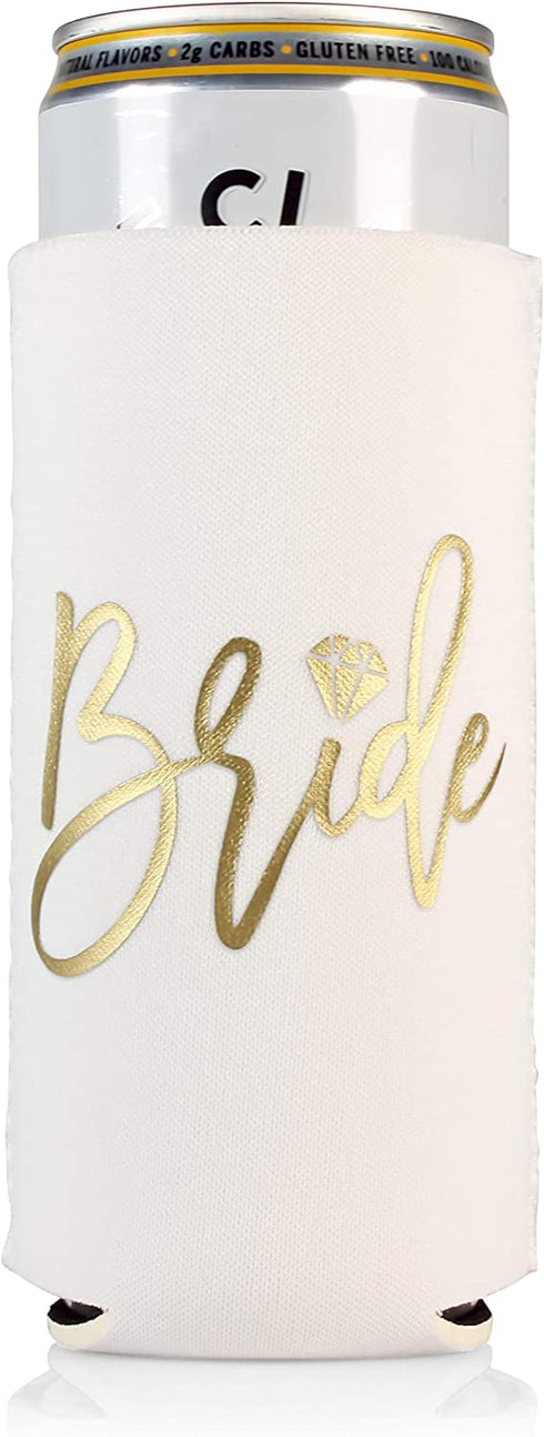 Bachelorette Party Decorations Slim Can Coolers - Bridal Party (Black Squad, 10)