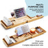 PEULEX Bathtub Tray- Bath Caddy Comes With Book, Soap Dish & Wine Glass Holder, Expandable Hot Tub Tray Designed With Premium Bamboo, For Luxurious Bathing, Great For Bath Lovers & Gift For Loved Ones