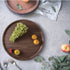BEECORA Serving Tray Charcuterie Board -Round 15.5" Large Food Platter TV Trays for Party Host Entertaining Light Weight Server Pizza Holder Wood Fiber Kitchen Ottoman Decorative w/Bonus Plate