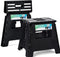 ACSTEP 13œ Folding Step Stool for Adults 1 Pack ,Holds Up to 330 lbs, Thicken Plastic Folding Step Stool is Sturdy Enough to Support Adults and Safe Enough for Kids .Black