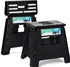 ACSTEP 13œ Folding Step Stool for Adults 1 Pack ,Holds Up to 330 lbs, Thicken Plastic Folding Step Stool is Sturdy Enough to Support Adults and Safe Enough for Kids .Black