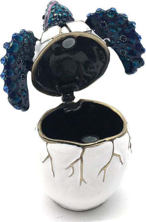 Waltz&F Trinket Box Collectible Turtle Figurines Hatching Baby Turtle From an Egg Metal Jewelry Box Hatching Egg