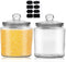 Glass Storage Jar with Lids,35-OZ Clear Food Storage Containers- Airtight Food Jars for Flour, Snacks,Cookies, Candy(Set of 2)