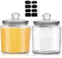Glass Storage Jar with Lids,35-OZ Clear Food Storage Containers- Airtight Food Jars for Flour, Snacks,Cookies, Candy(Set of 2)