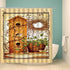 Primitive Shower Curtain Rustic Vintage Birdhouse Bird Bamboo Basket Wreath Vine Plant Country Outhouse Western Cabin Old Farmhouse Fabric Bath Curtains Bathroom Polyester with Plastic Hooks 70x70Inch