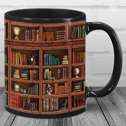 Library Bookshelf Mug Funny Book Mug,Library Mug,Bookshelf Mug,Book Mug,Bookworm Mug Book Lover Gifts,Bookworm Mug,Birthday Gift for Bibliophile For Men Women Ceramic 11-15Oz Coffee Mug (11oz)