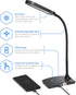TW Black Desk Lamps for Home Office - Super Bright Small Desk Lamp with USB Charging Port, a Perfect LED Desk Light as Study Lamp, Bedside Reading Lights
